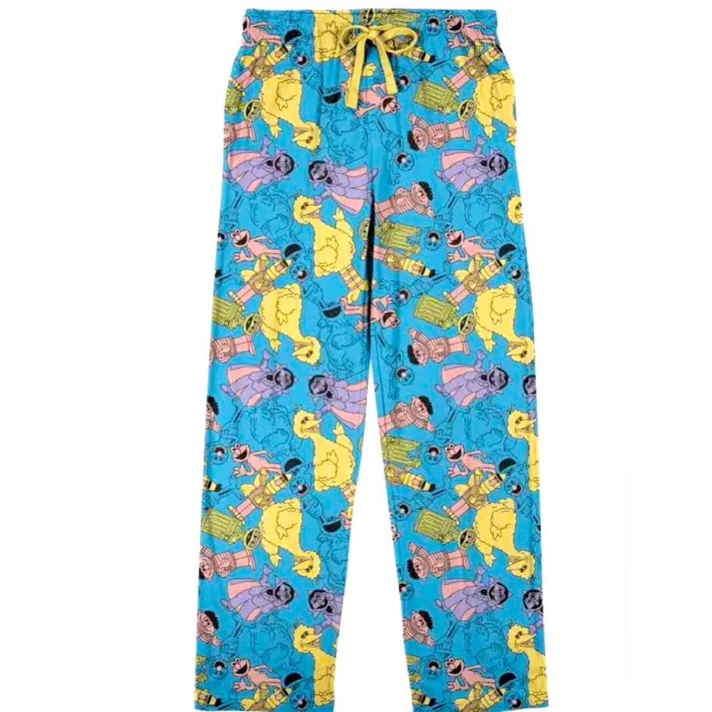 NWT Sesame Street AOP Men's Fleece Pajama Pants